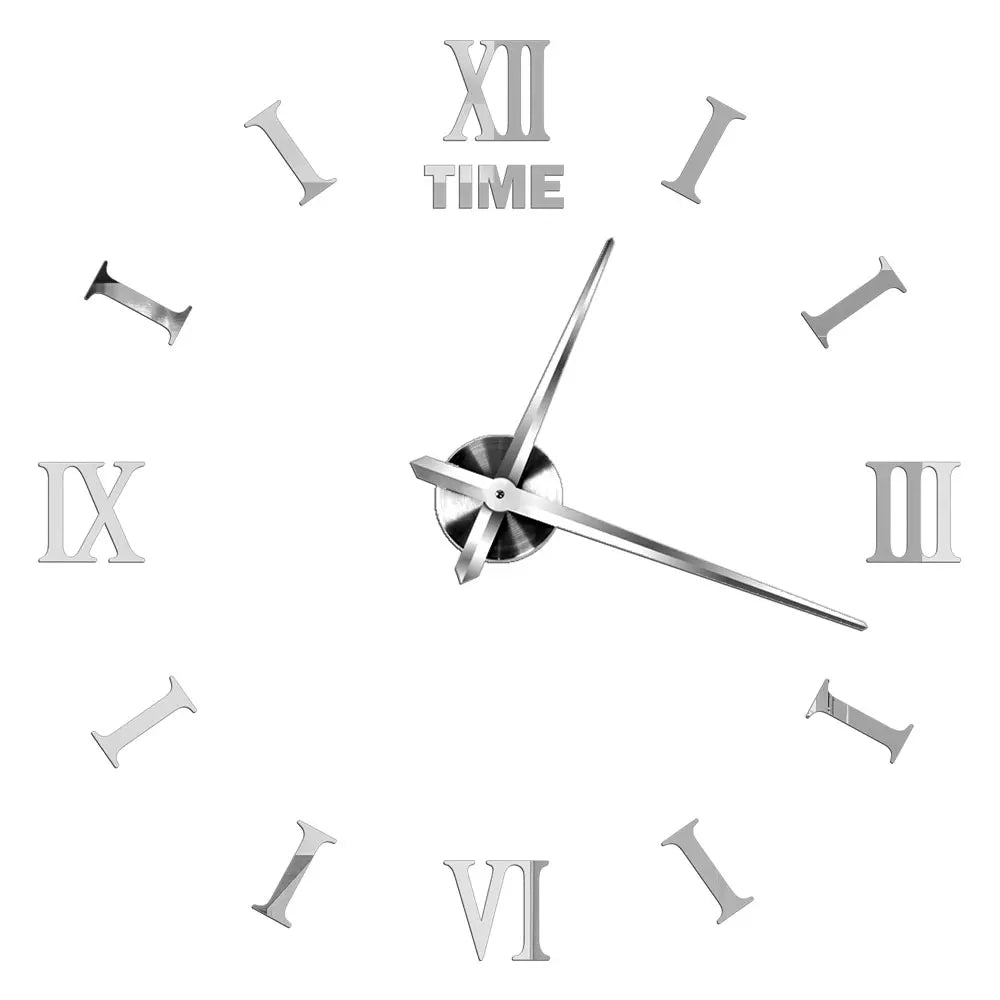 Große Wanduhr DIY 3D Selbstkleber Spiegel Acryl Wanduhr für Küche Esszimmer Wohnzimmer Kreative Wohnkultur | Brehn
