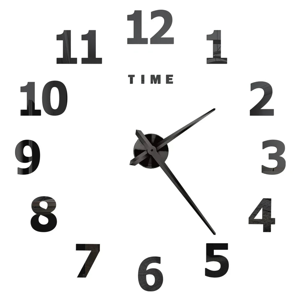 Große Wanduhr DIY 3D Selbstkleber Spiegel Acryl Wanduhr für Küche Esszimmer Wohnzimmer Kreative Wohnkultur | Brehn