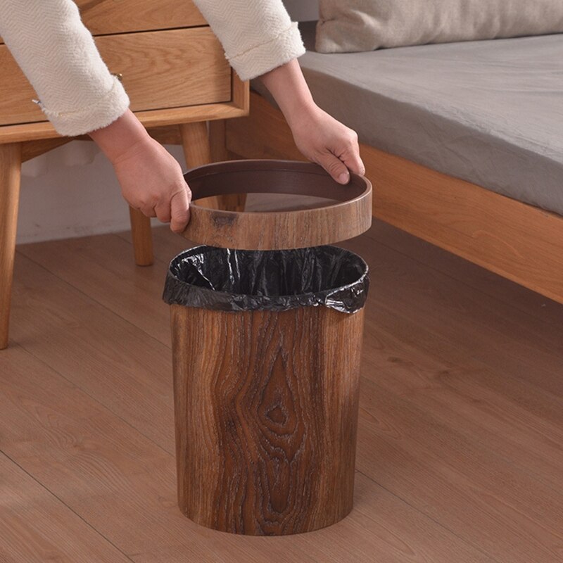Eleganter Retro Holzmaserung Mülleimer | Brehn