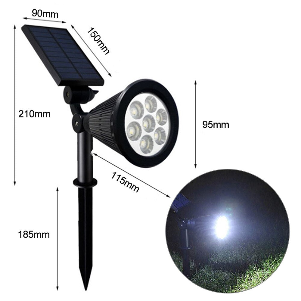 VIvolux | Solarbetriebene Farbige Verstellbare Gartenstrahler