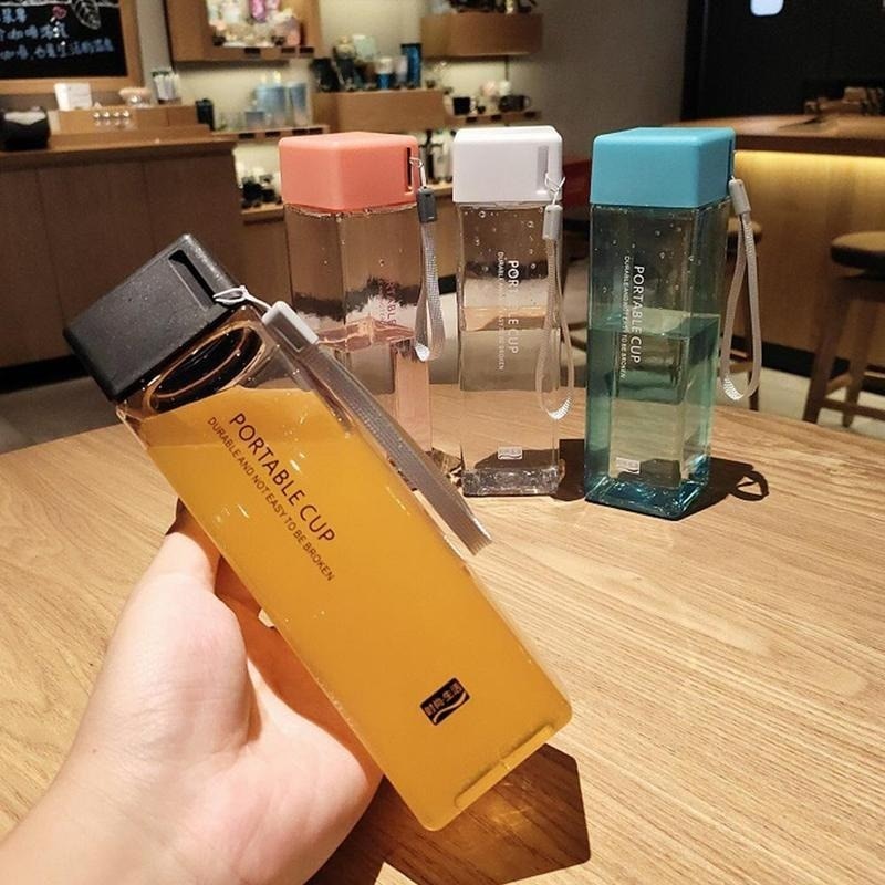 VIvolux | Transparente Quadratische Elegante Wasserflasche Thermos