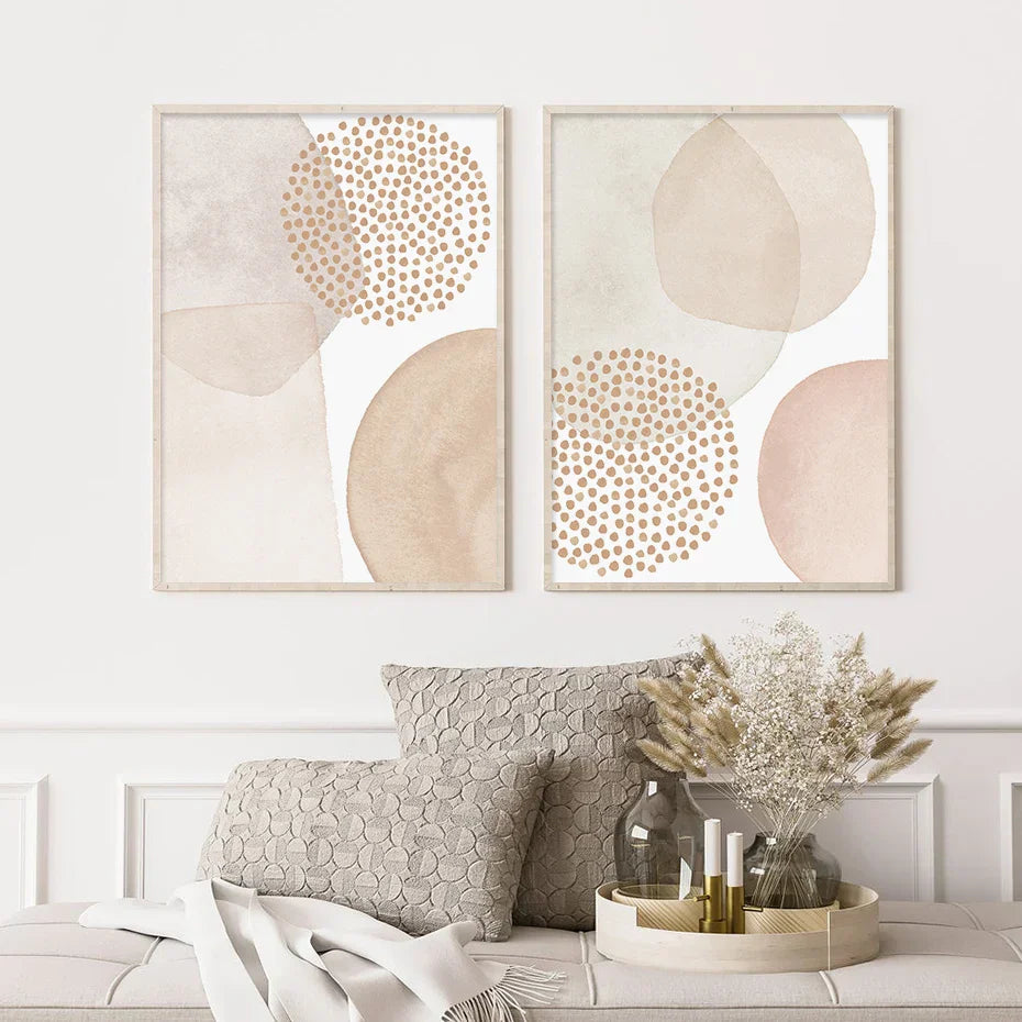 Helle Farbtöne Pink Beige Minimalistische Abstrakte Wandkunst Fine Art Leinwanddrucke Bilder Für Wohnzimmer Schlafzimmer Nordische Wohnkultur | Brehn