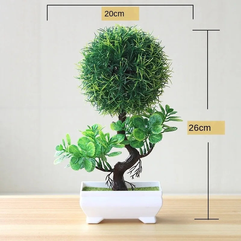 Kleine Bonsai-Pflanzen im Topf