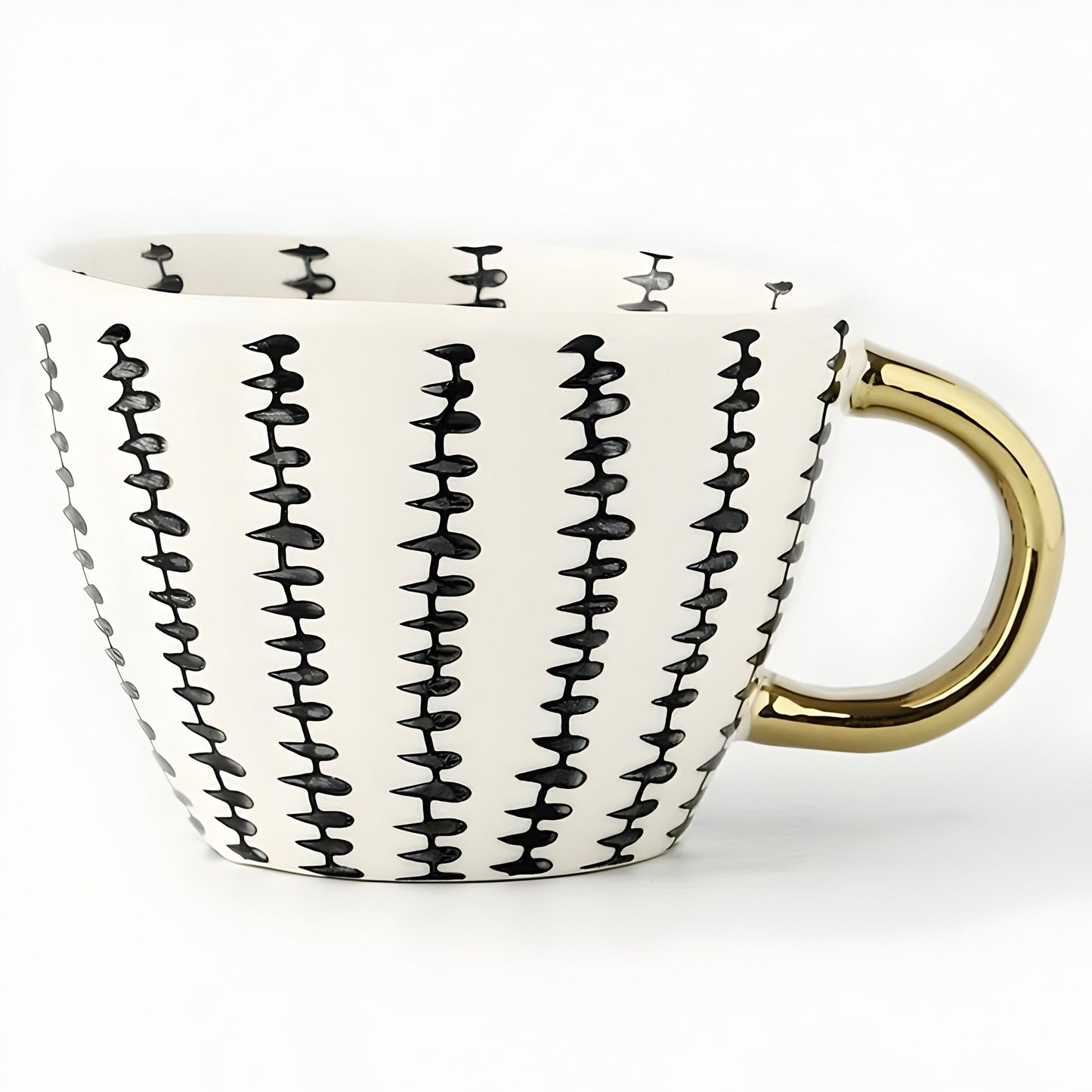 Keramikbecher mit geometrischem Design – Stilvoll und modern | Ideal für Kaffee oder Tee