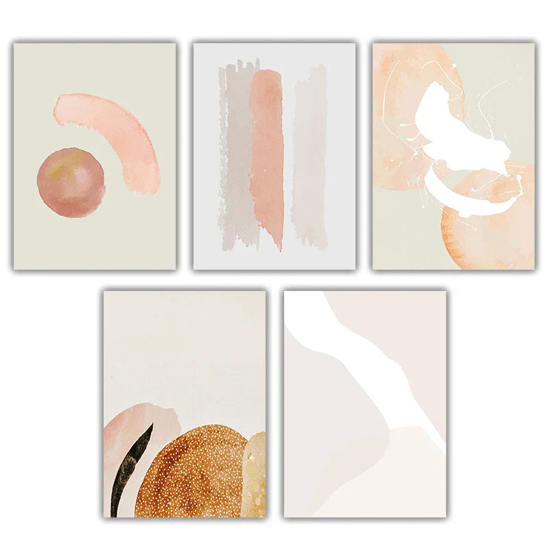 Minimalistische Pastell-Aquarell-Wandkunst Feine Kunst Leinwanddrucke Modern abstrakte nordische Bilder für Wohn- und Schlafzimmer Kunstdekoration | Brehn