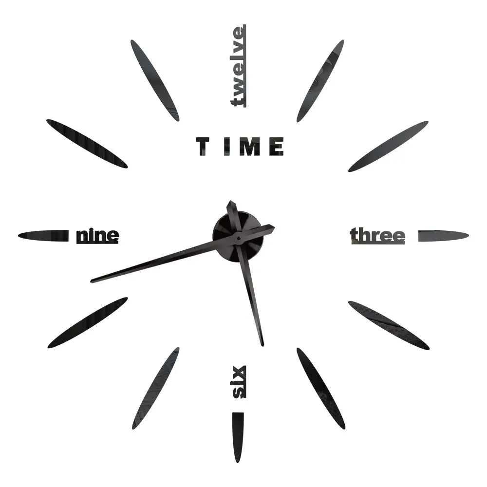 Große Wanduhr DIY 3D Selbstkleber Spiegel Acryl Wanduhr für Küche Esszimmer Wohnzimmer Kreative Wohnkultur | Brehn