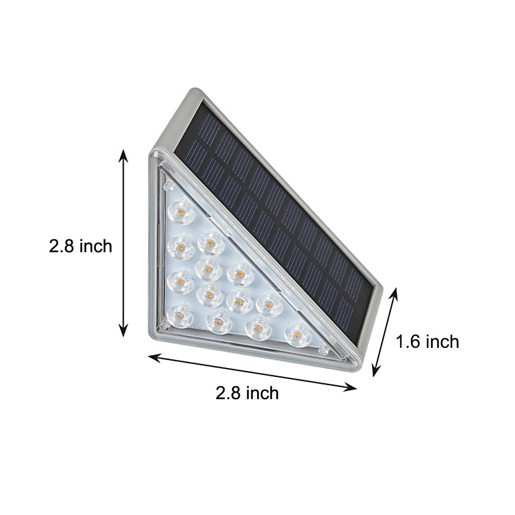 Dreieckige, intelligente, wasserdichte LED-Solar-Außenstufenbeleuchtung