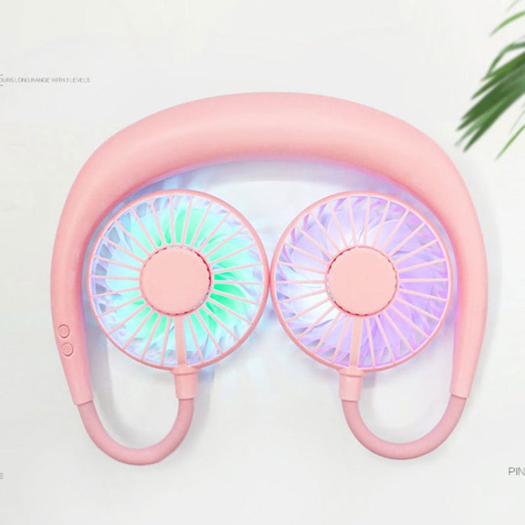 Kreativer Mini-Hängende Hals Typ Ventilator Außen LED Ventilator (Pink) | Brehn