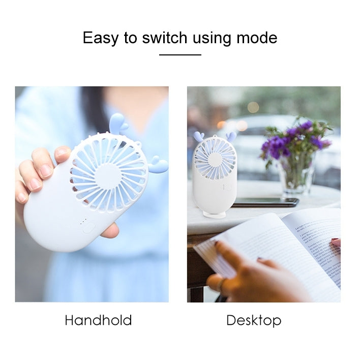 Tragbarer Mini USB-Lade-Taschenventilator mit 3 Geschwindigkeitssteuerung (Weiß) | Brehn