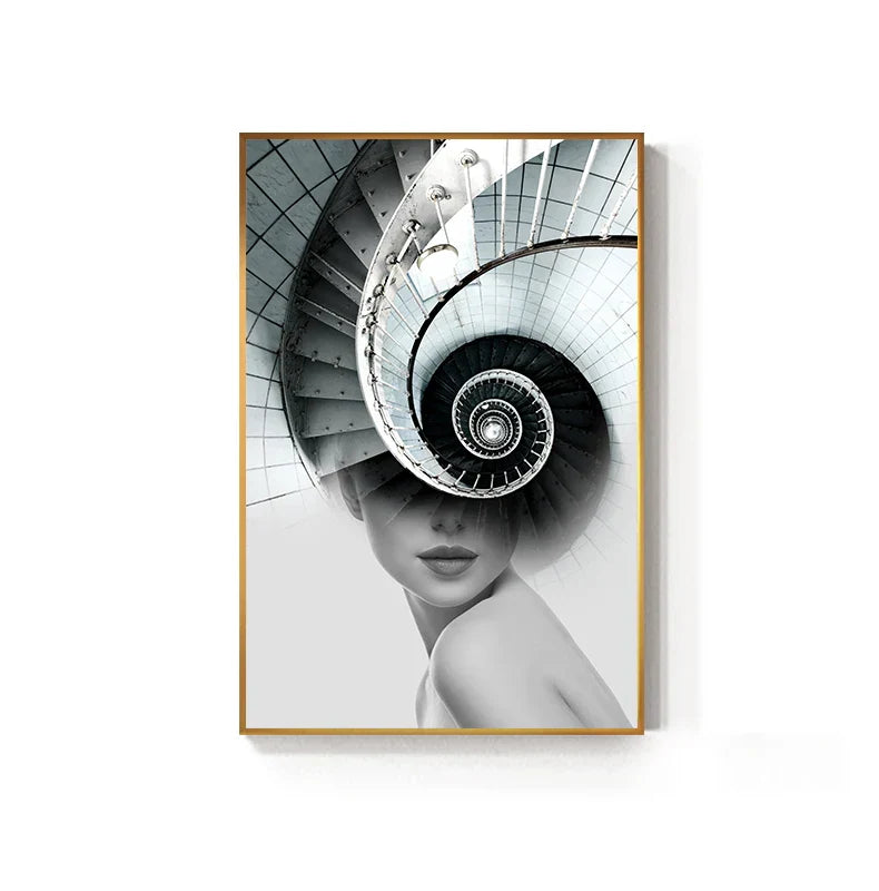 Abstrakte Mode Architektonische Mode Wandkunst Fine Art Leinwanddrucke Bilder Für Moderne Wohnung Wohnzimmer Büro Dekor | Brehn