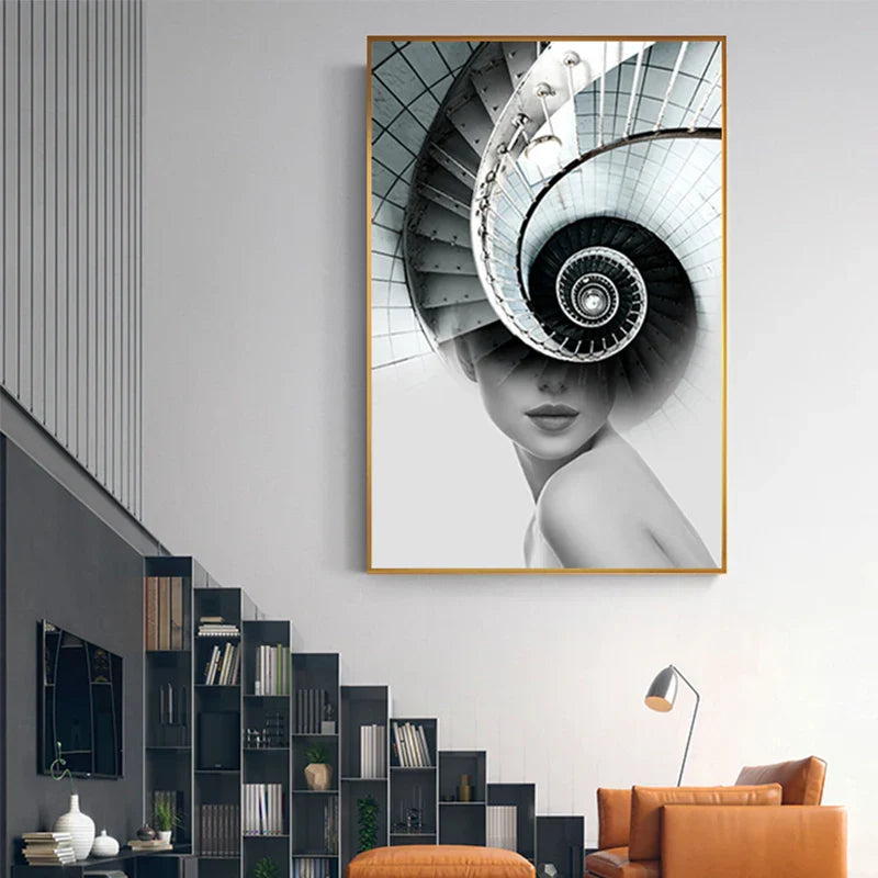 Abstrakte Mode Architektonische Mode Wandkunst Fine Art Leinwanddrucke Bilder Für Moderne Wohnung Wohnzimmer Büro Dekor | Brehn