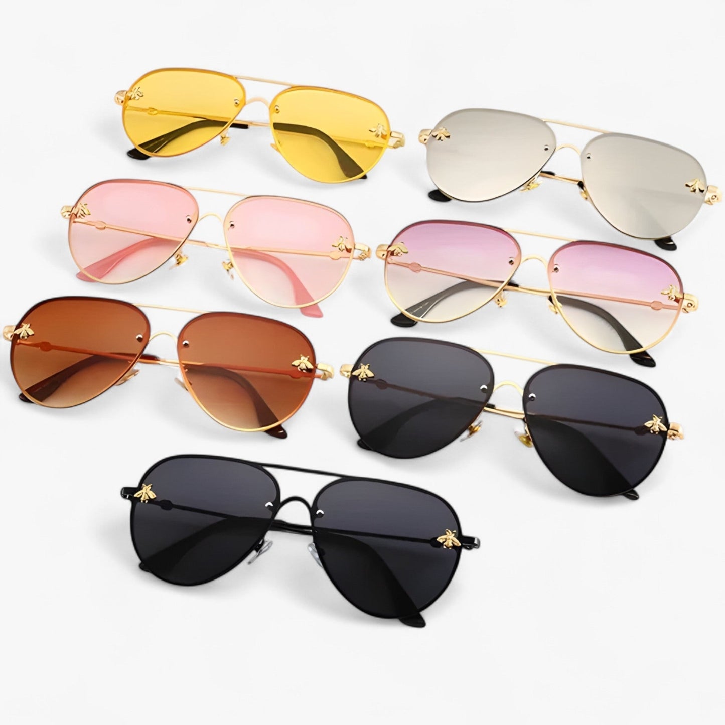 Vintage-Pilotensonnenbrille mit Bienenmotiv – Halcyon | Brehn