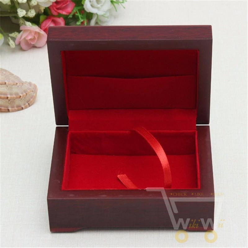 24K vergoldete Spielkarte mit Holz - Style Box