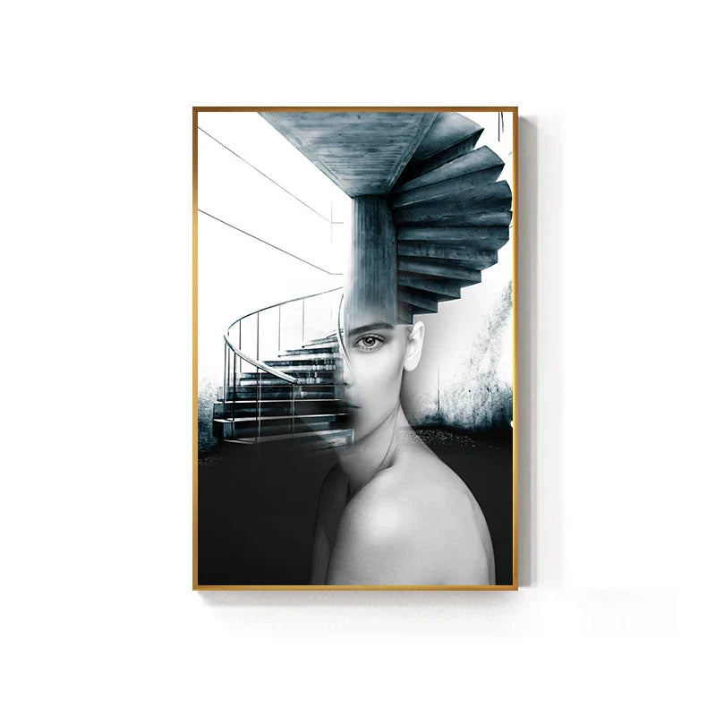Abstrakte Mode Architektonische Mode Wandkunst Fine Art Leinwanddrucke Bilder Für Moderne Wohnung Wohnzimmer Büro Dekor | Brehn