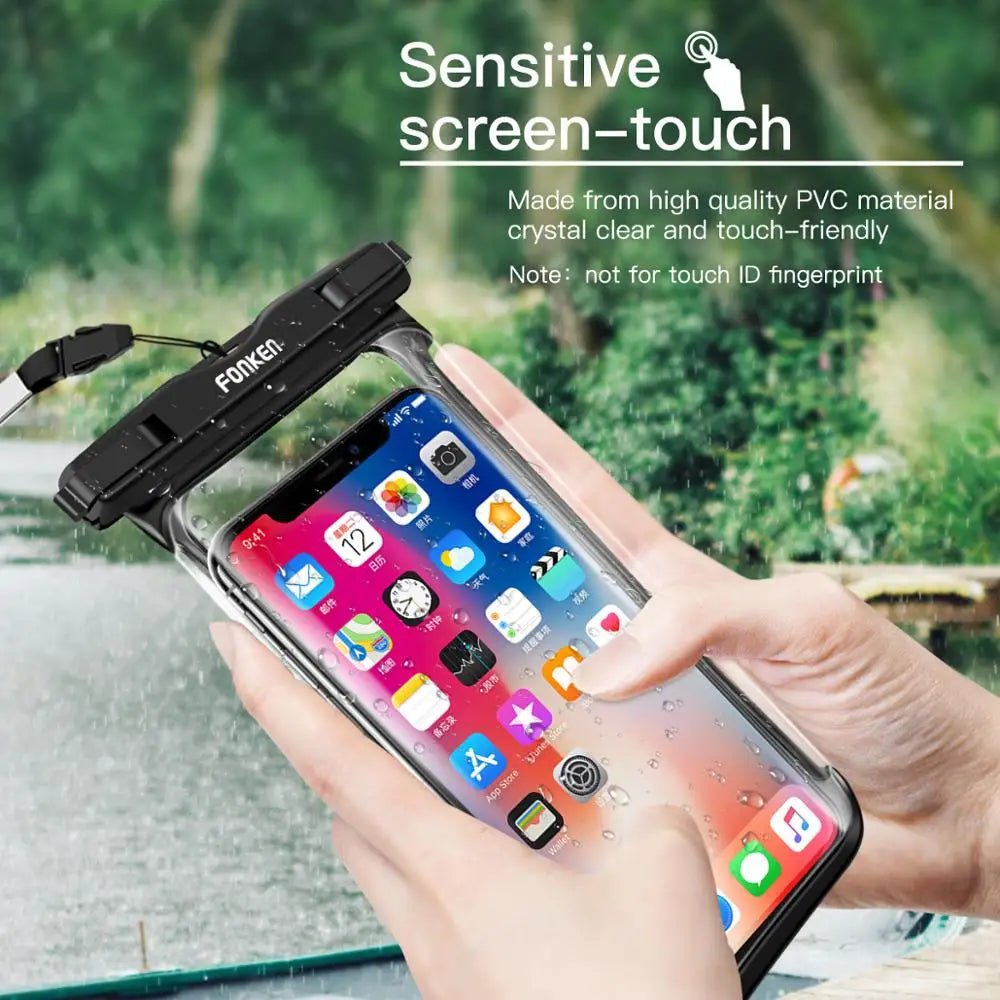 Brehn | Wasserdichte Smartphone-Hülle DryVault | Vollsicht-Design | Seitlich bedienbar | Mit Trageband