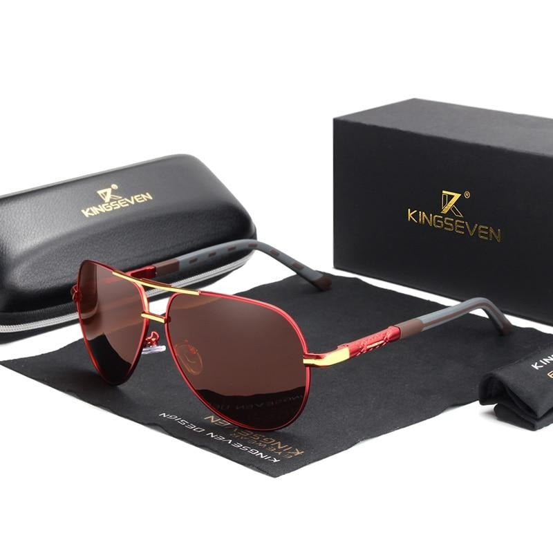 Brehn | Herren Vintage Aluminium polarisierte Sonnenbrille