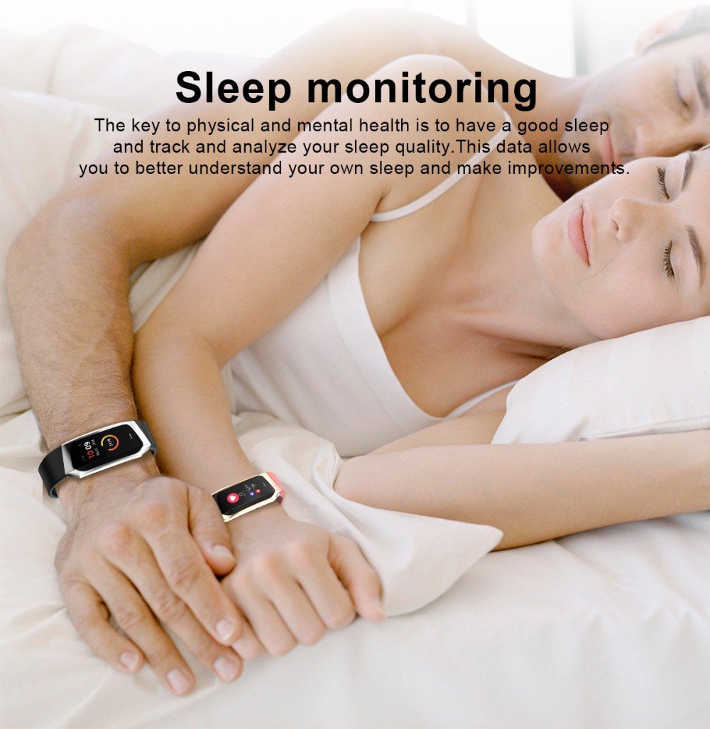 Brehn | Fitband Smartwatch wasserdicht Blutdruck Sauerstoff Herzfrequenzmonitor Sportarmband