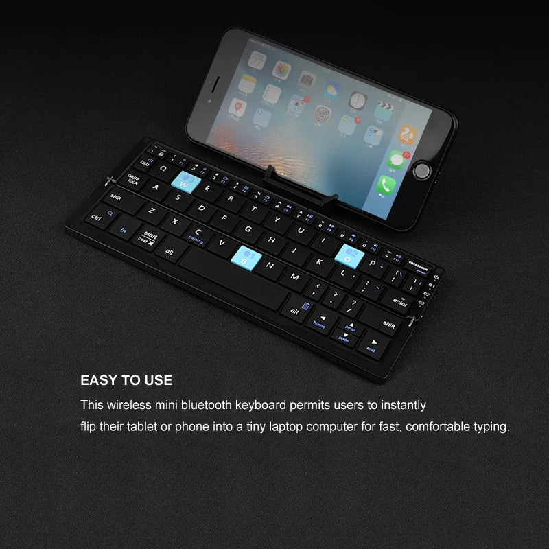 Brehn | Multi-Geräte-Verbindung Mini Faltbare Bluetooth-Tastatur