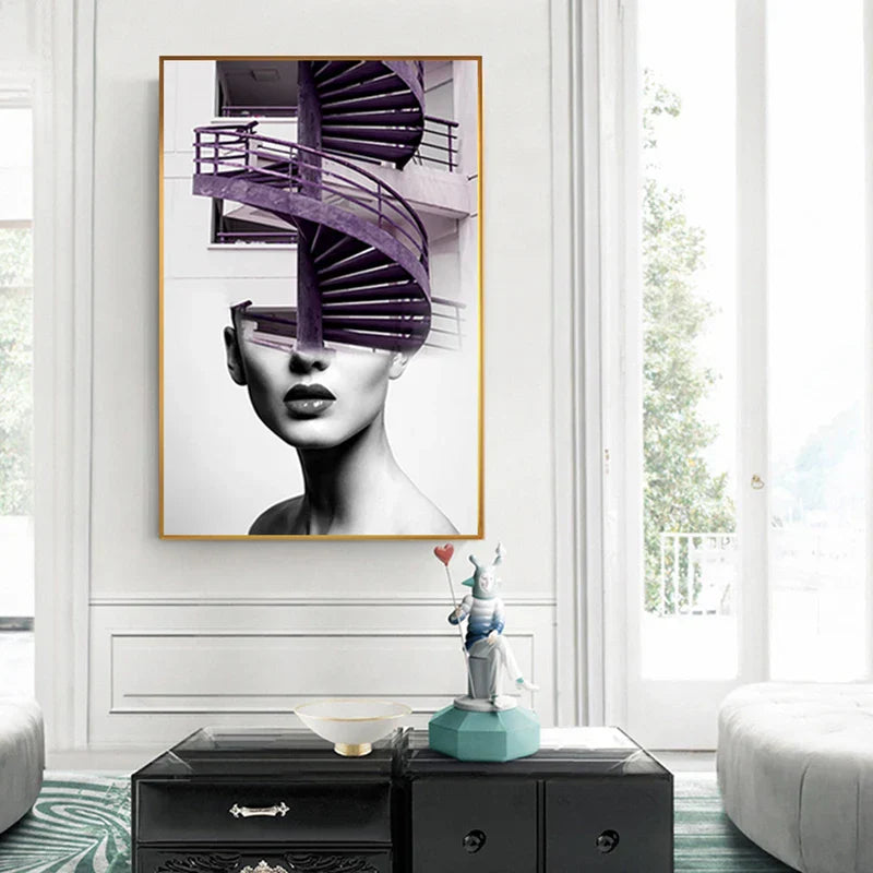 Abstrakte Mode Architektonische Mode Wandkunst Fine Art Leinwanddrucke Bilder Für Moderne Wohnung Wohnzimmer Büro Dekor | Brehn