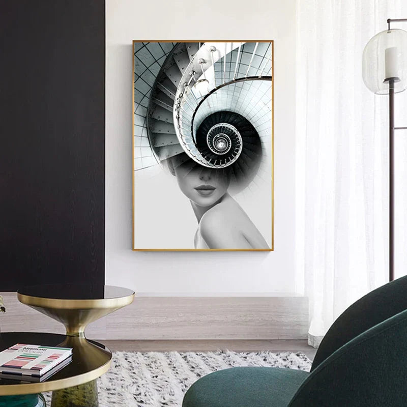 Abstrakte Mode Architektonische Mode Wandkunst Fine Art Leinwanddrucke Bilder Für Moderne Wohnung Wohnzimmer Büro Dekor | Brehn