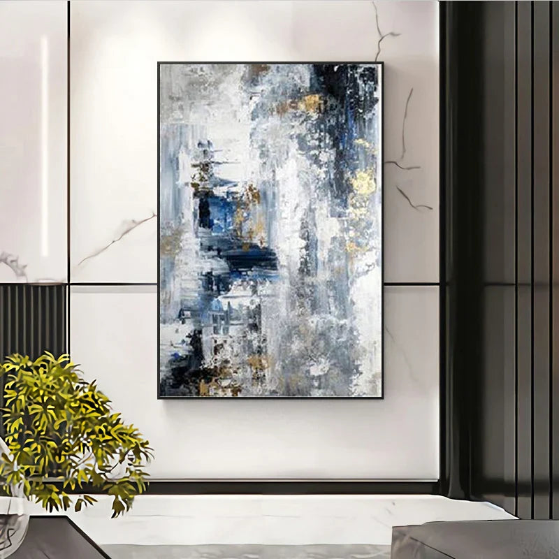 Blaustich Grau Zeitgenössische Abstrakte Wandkunst Fine Art Leinwanddrucke Poster Bilder Für Wohnzimmer Home Office Kunst Dekor | Brehn
