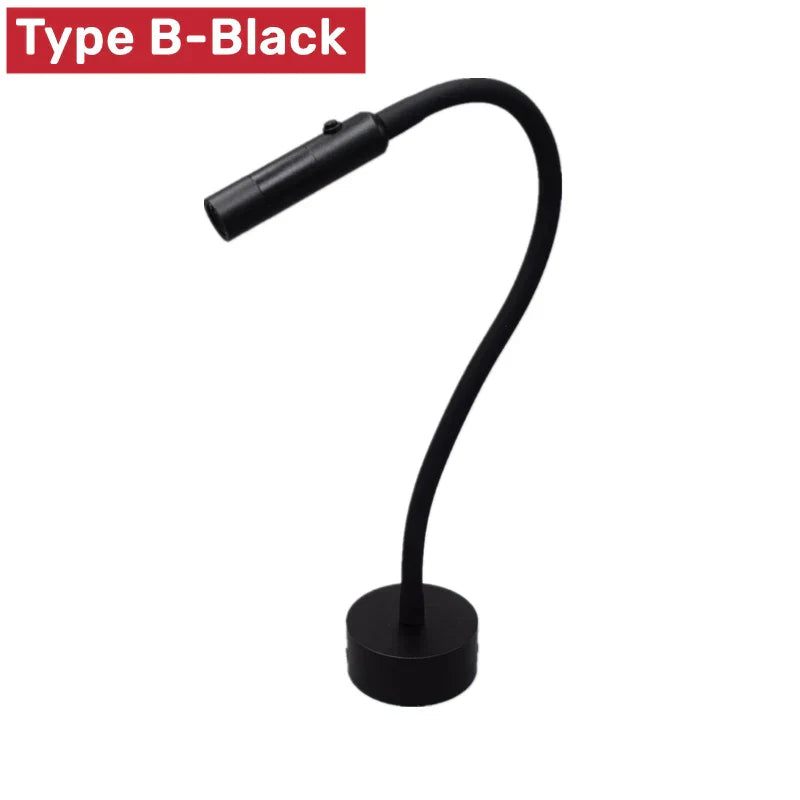 Brehn | Moderne Flexible LED-Lese-Wandlampe mit Schalter für Schlafzimmer und Studium - 1W/3W