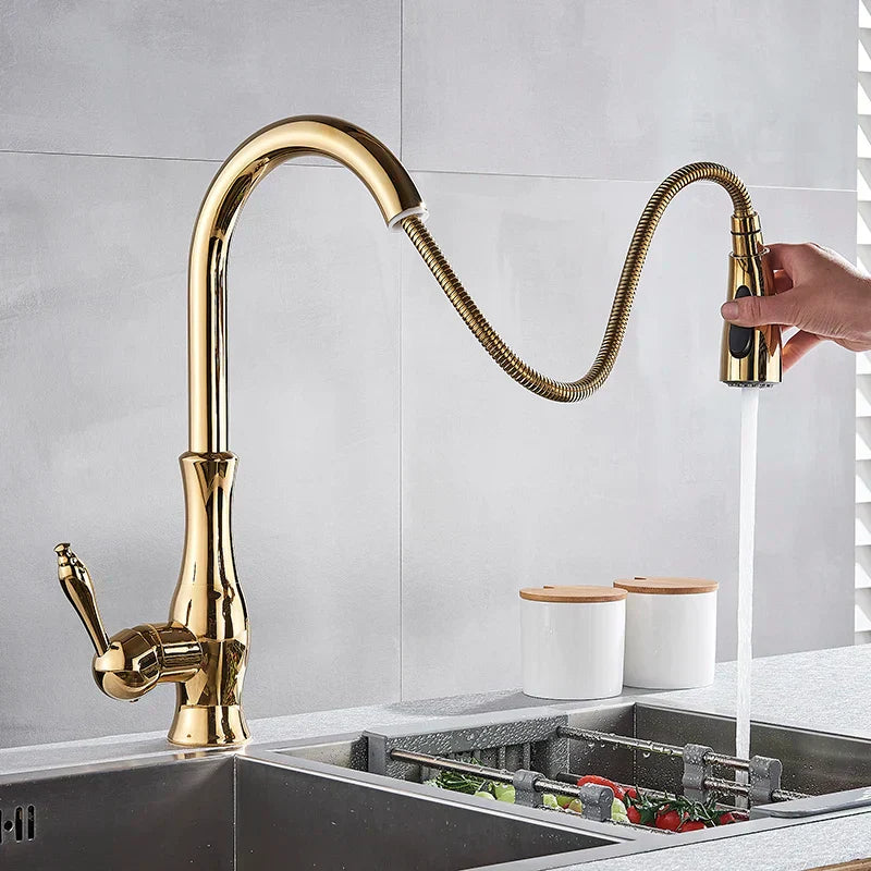 Brehn | GlamFaucet Küchenarmatur - Luxus Goldene Küchenmischarmatur