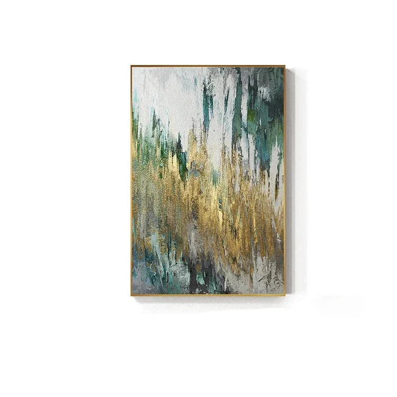 Grün Beige Goldene Abstrakte Wandkunst Feine Kunst Leinwand Drucke Bilder Für Modernes Apartment Wohnzimmer Esszimmer Kunst Dekor | Brehn