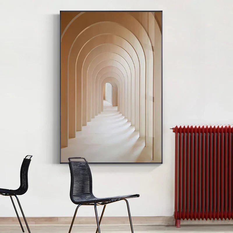 Minimalistische abstrakte architektonische Wandkunst feine Kunstleinwand Drucke Poster Bilder für moderne Apartment Wohnzimmer Büro Dekor | Brehn