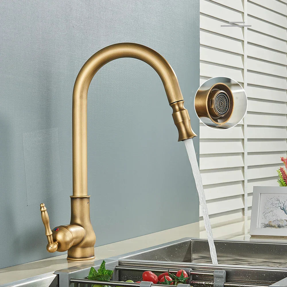 Brehn | VintageTap Wasserhahn - Antike Messing Küchenmischerhahn