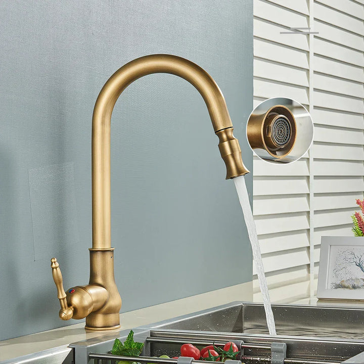 Brehn | VintageTap Wasserhahn - Antike Messing Küchenmischerhahn