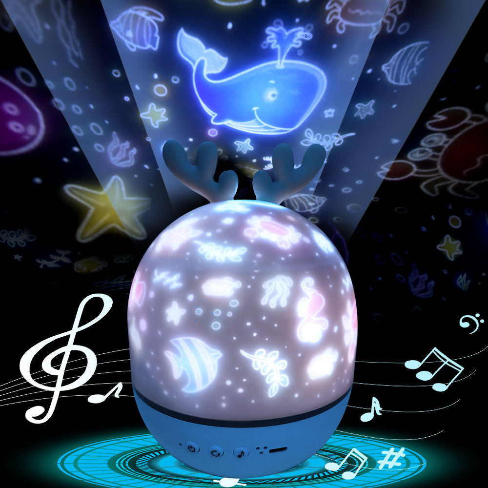VIvolux | Rotierender Reh Musiksternprojektor Nachtlampe