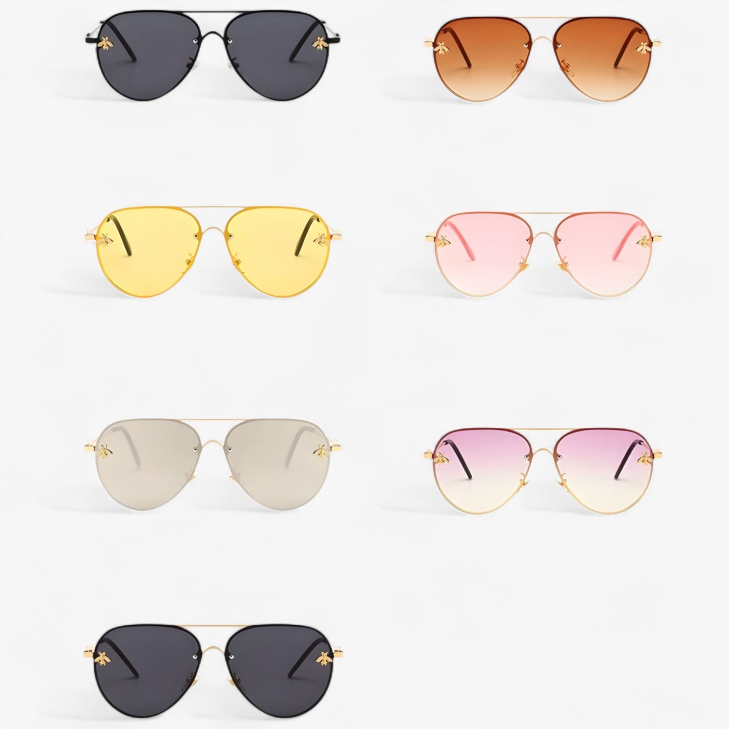 Vintage-Pilotensonnenbrille mit Bienenmotiv – Halcyon | Brehn