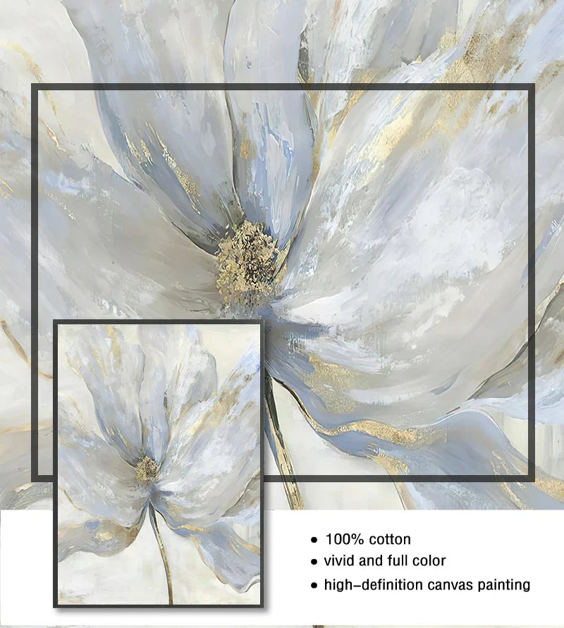 Einfache blaue florale Wandkunst feine Kunstdrucke auf Leinwand moderne abstrakte botanische Bilder für Wohnzimmer Schlafzimmer zeitgenössische Wohnkultur