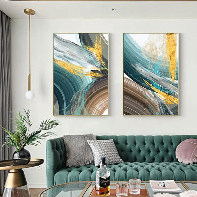 Abstracte grüne braune Farbexplosion Wandkunst Fine Art Leinwanddrucke moderne Farben Bilder für Wohnzimmer Esszimmer zeitgenössische Wohnkultur | Brehn