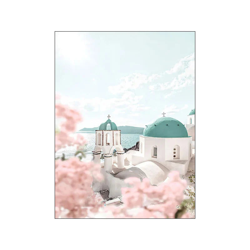 Griechische Insel Landschaft Galerie Wandkunst Fine Art Leinwanddrucke Bilder von Santorini Poster für Wohnzimmer Schlafzimmer Inspirierende Kunst für modernes Wohnen