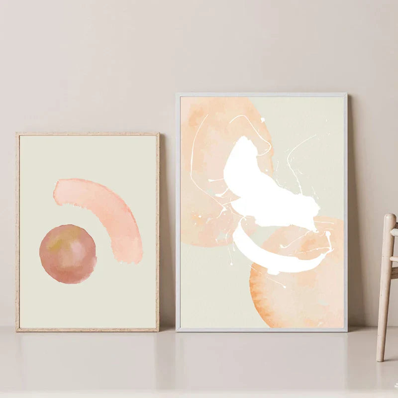 Minimalistische Pastell-Aquarell-Wandkunst Feine Kunst Leinwanddrucke Modern abstrakte nordische Bilder für Wohn- und Schlafzimmer Kunstdekoration | Brehn