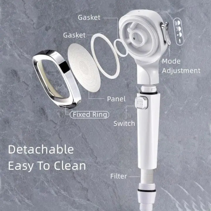 Handheld-Dusche mit 4 Sprühmodi & Stopp-Taste – Hoher Druck