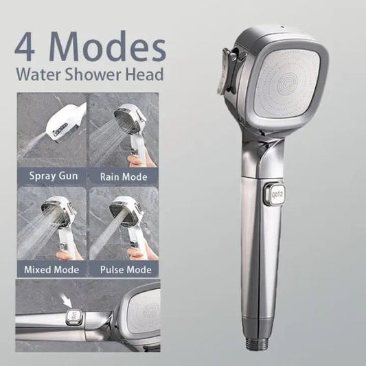 Handheld-Dusche mit 4 Sprühmodi & Stopp-Taste – Hoher Druck