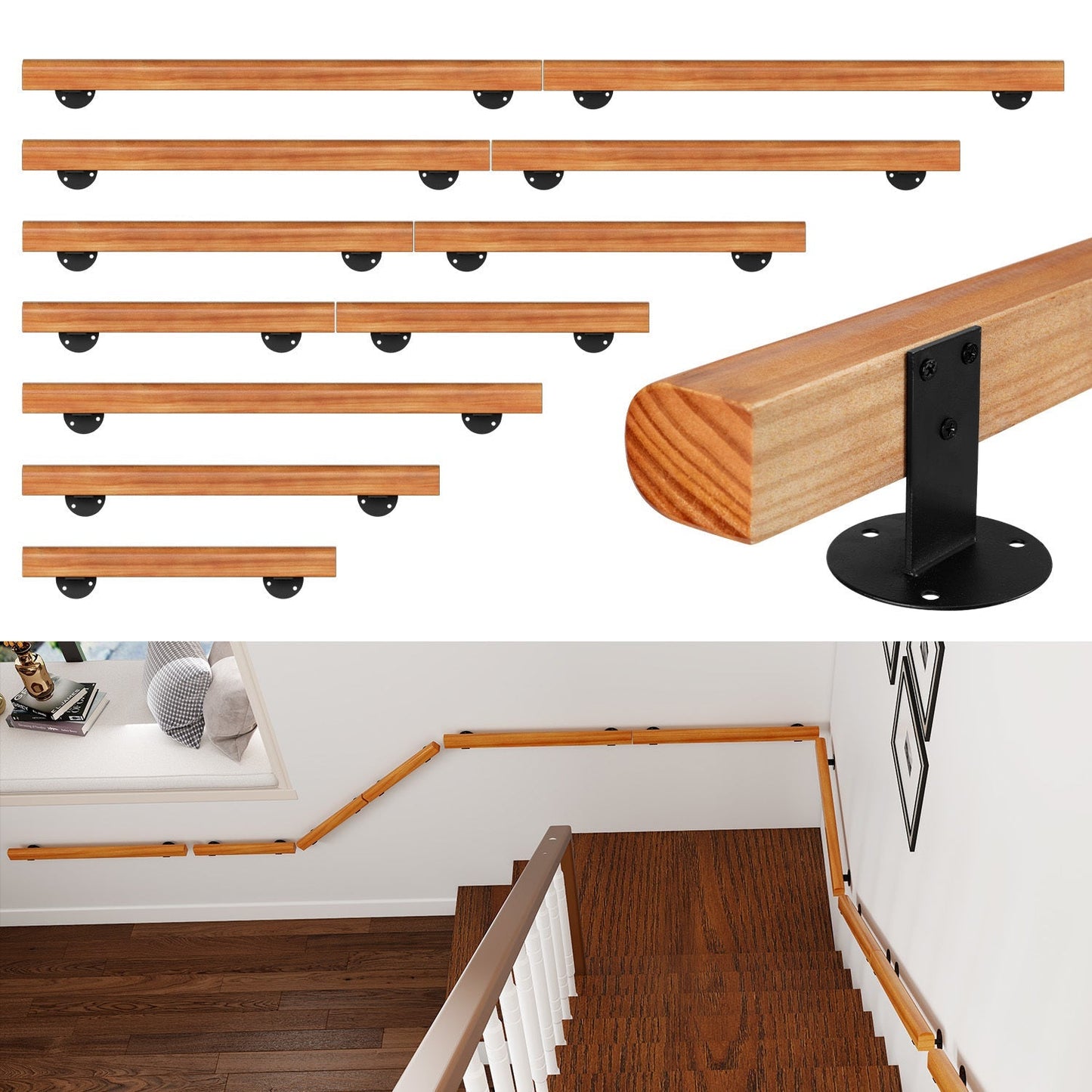 Handlauf Treppengeländer Kiefernholz Halbrunde Wood | Brehn