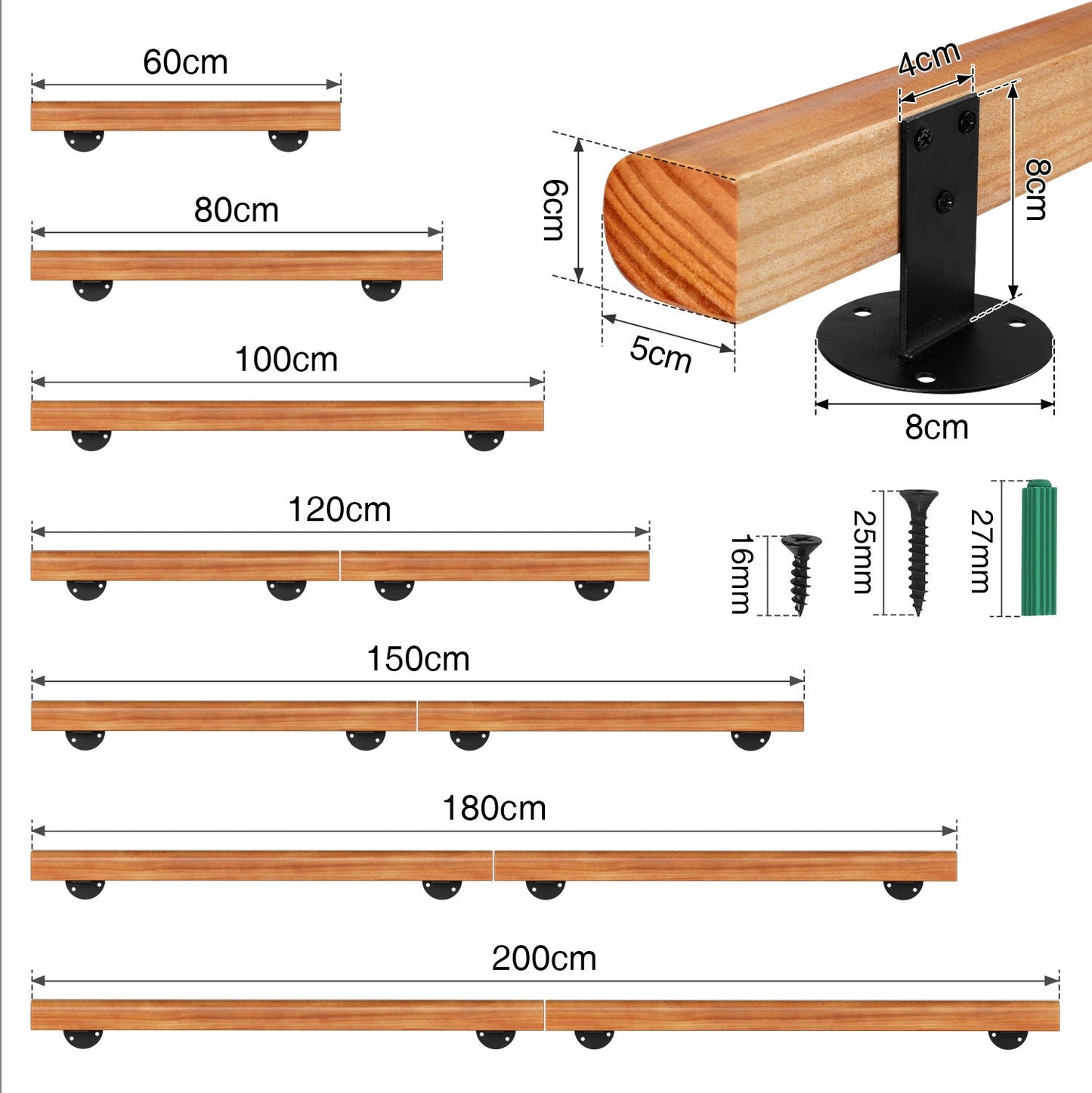 Handlauf Treppengeländer Kiefernholz Halbrunde Wood | Brehn