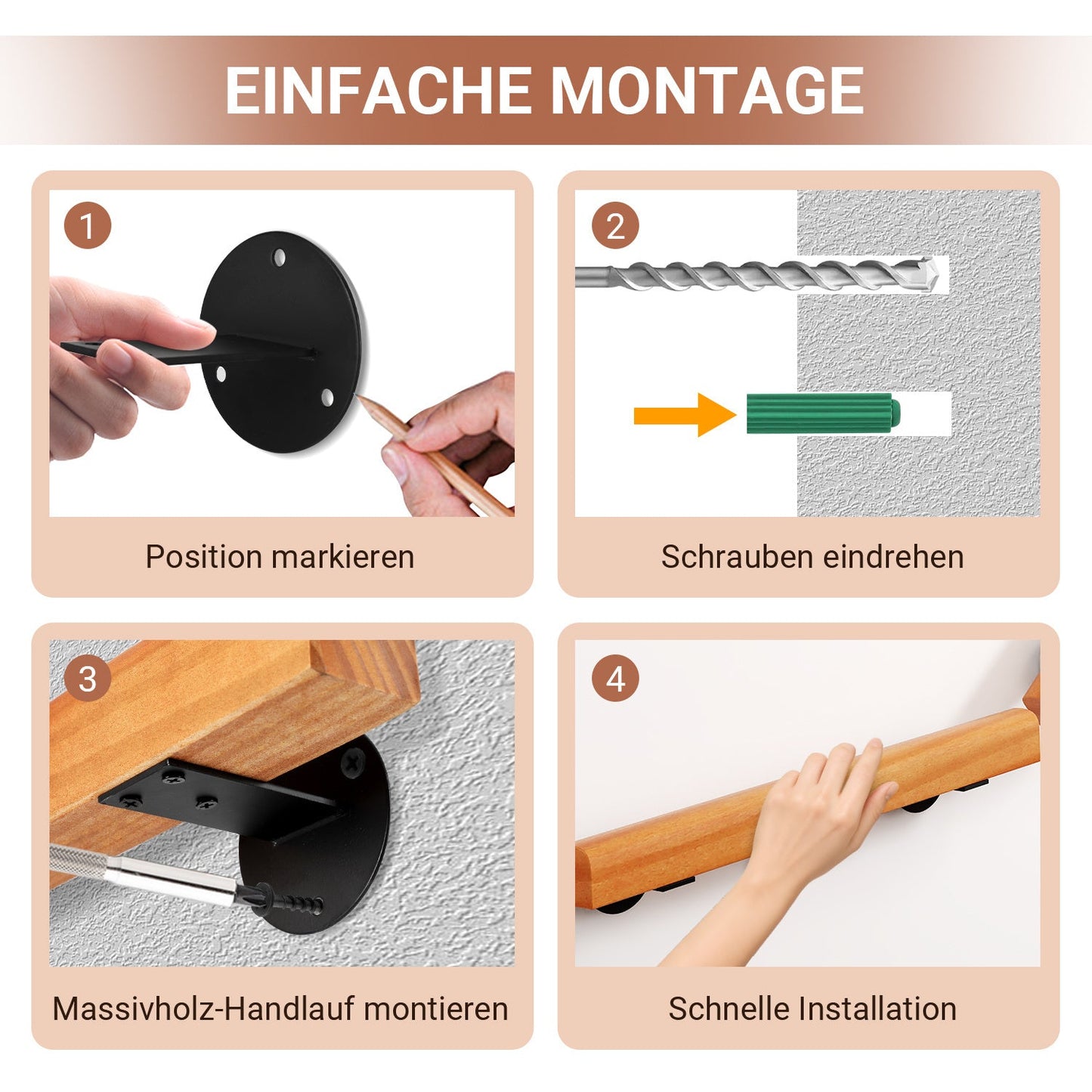 Handlauf Treppengeländer Kiefernholz Halbrunde Wood | Brehn