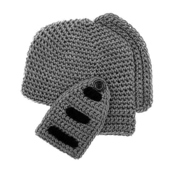 Handgefertigte Strick-Ritterhelm-Mütze | Brehn
