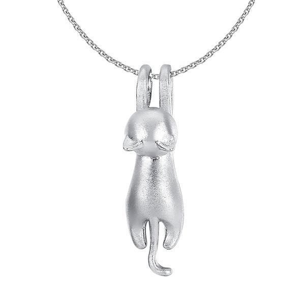 Hängende Katze 925 Silber Halskette | Brehn