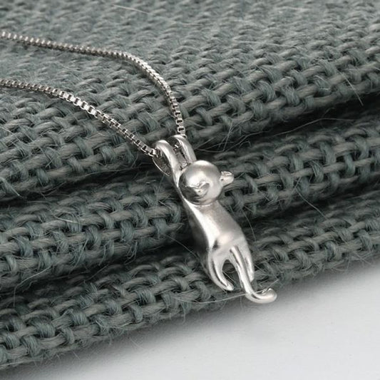 Hängende Katze 925 Silber Halskette | Brehn