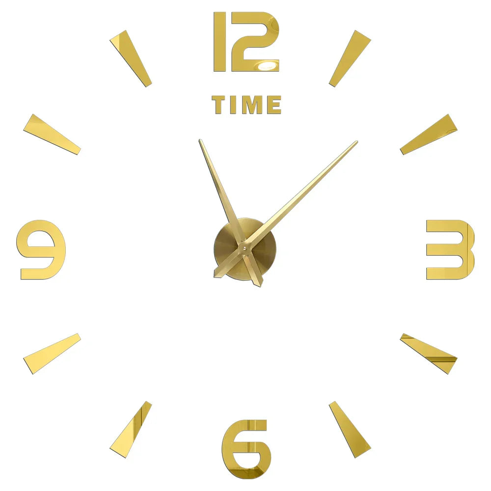 Große Wanduhr DIY 3D Selbstkleber Spiegel Acryl Wanduhr für Küche Esszimmer Wohnzimmer Kreative Wohnkultur | Brehn