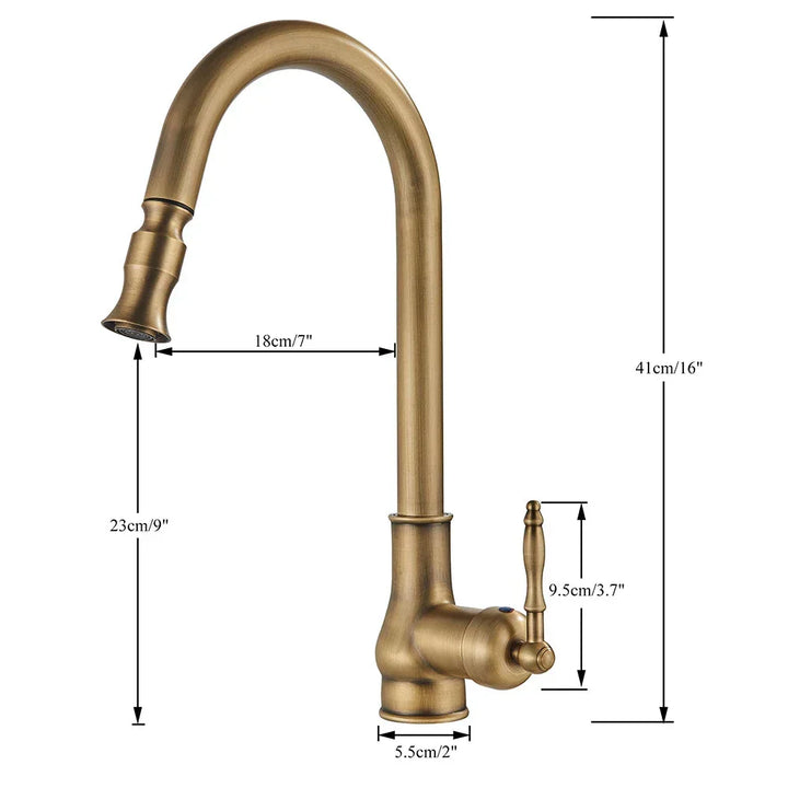 Brehn | VintageTap Wasserhahn - Antike Messing Küchenmischerhahn