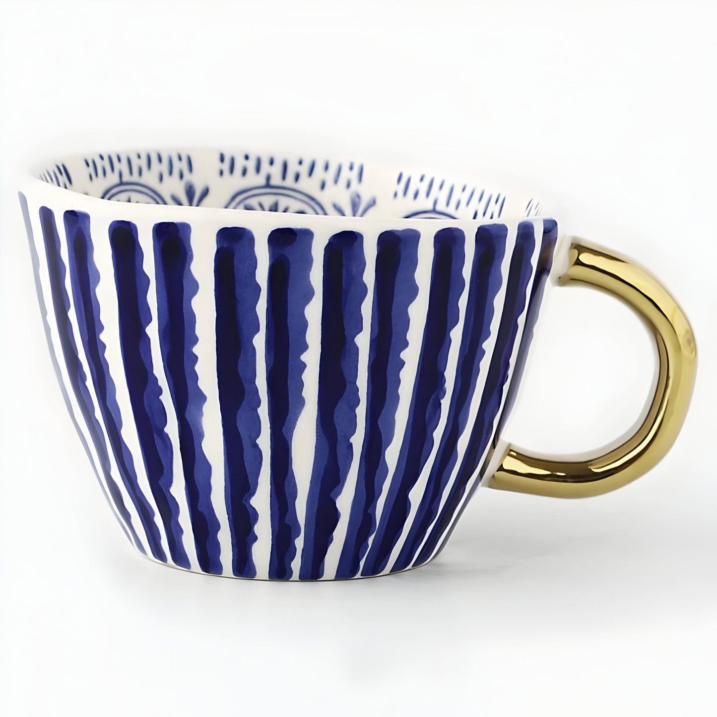 Keramiktasse mit geometrischem Design – Stilvoll und modern | Ideal für Kaffee oder Tee | Brehn
