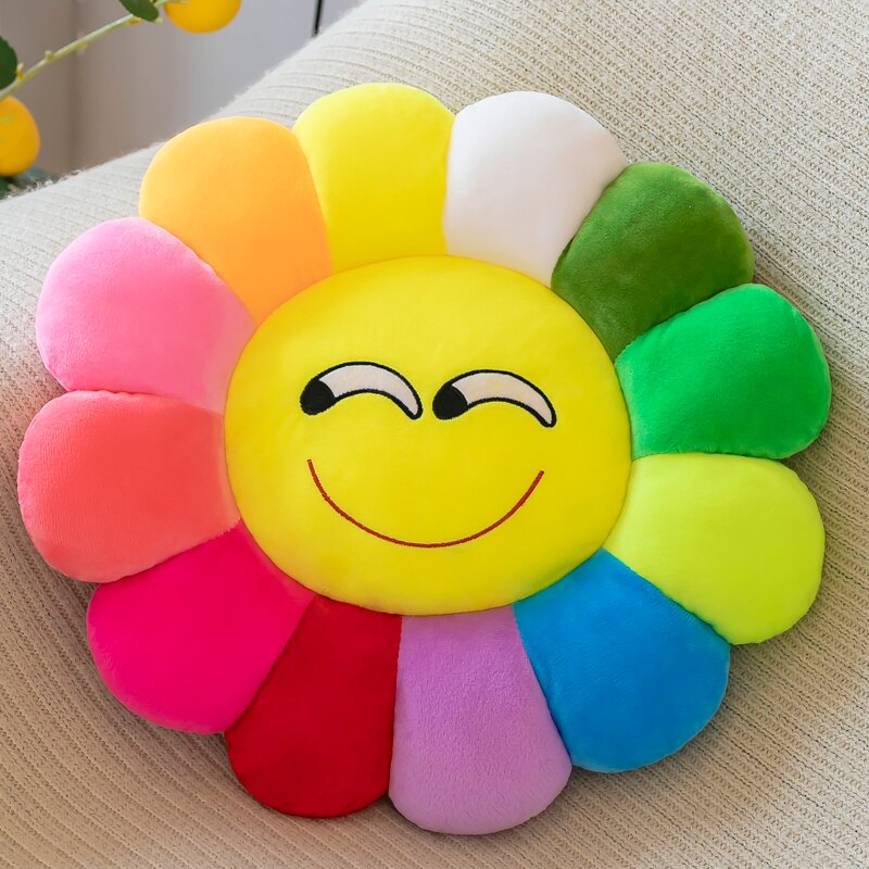 Brehn | Bunte Sonnenblume Plüsch Bequemer Sitzkissen