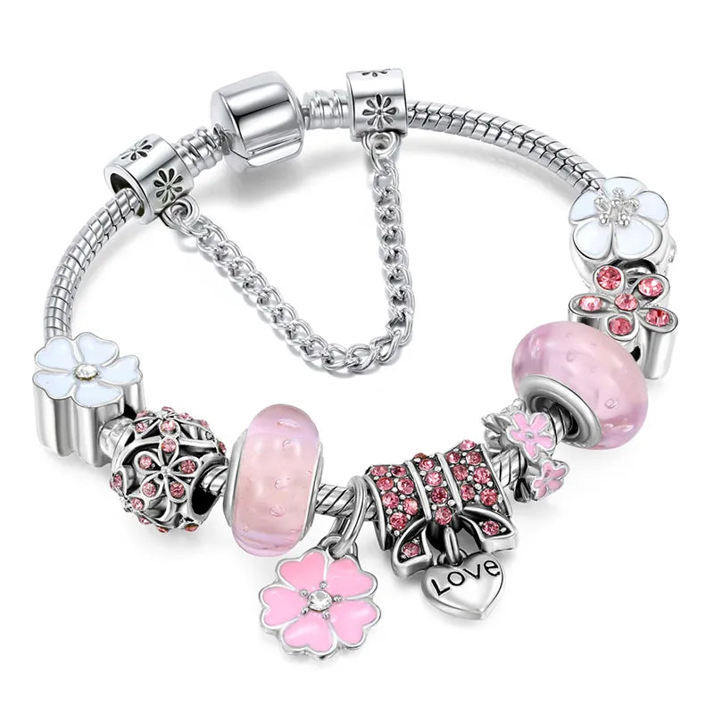 Charm-Armband mit floralem Muster – Elegantes Geschenk
